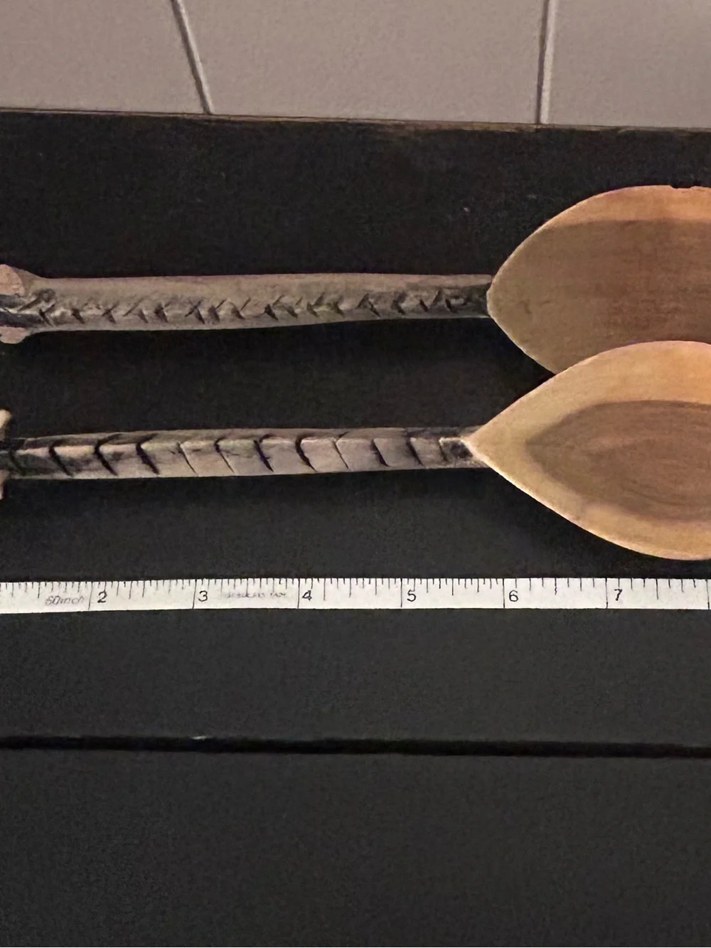 Handcrafted Brown Carved Wooden Serving Spoons - Rustic Home Dining